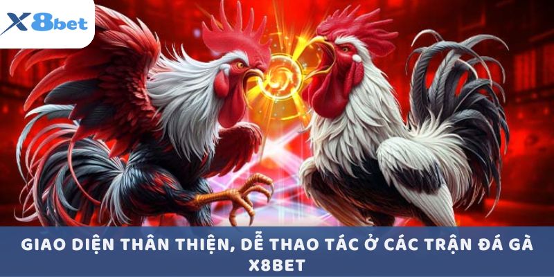 Giao diện thân thiện, dễ thao tác ở các trận đá gà X8BET