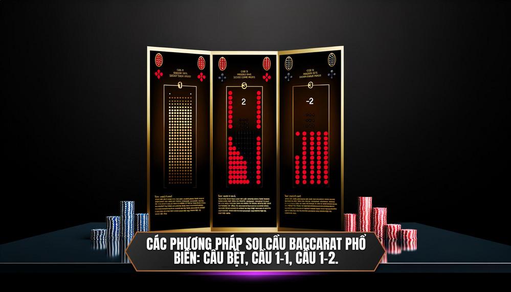 Các phương pháp soi cầu Baccarat phổ biến_ Cầu bệt, cầu 1-1, cầu 1-2. 